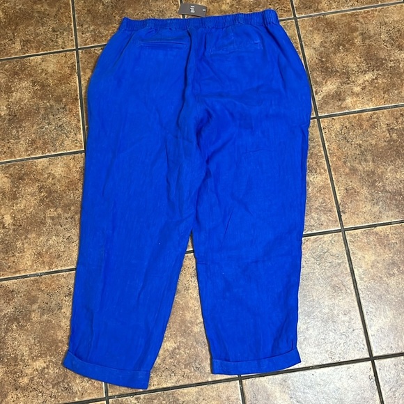 J Jill Love Linen Blue Cropped Pants Size XL New - Picture 5 of 5